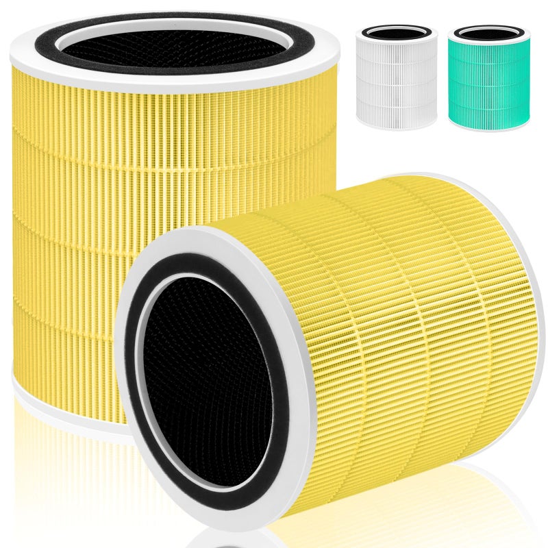 Core 400S Pet Allergy Replacement Filter for LEVOIT Core 400S and Core400SPCore 400Srf Air Purifier3in1 True H13 HEPA Activated Carbon PreFilterCore400SRFPA LRFC401YUS2 PackYellow