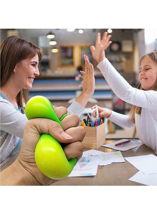 4 Pieces Stress & Anxiety Reducer Squeeze Balls Multicolour Anti-Stress Hand Exercisers Soft Silicone & Non-Toxic Material - for Adults, Teens Relief & Focus Training Portable Washable & Perfect for Office, Home & Travel - Image 3