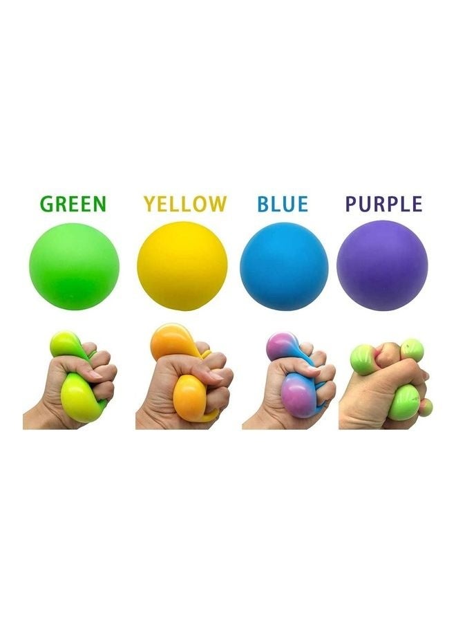 4 Pieces Stress & Anxiety Reducer Squeeze Balls Multicolour Anti-Stress Hand Exercisers Soft Silicone & Non-Toxic Material - for Adults, Teens Relief & Focus Training Portable Washable & Perfect for Office, Home & Travel - Image 5