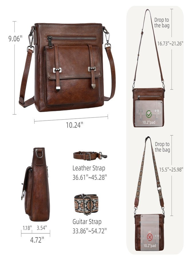 Iswee Soft Leather Crossbody Bags for Women Shoulder Handbags Multi Pocket Travel Purse with Adjustable Strap Medium Size (Coffee) - Image 5