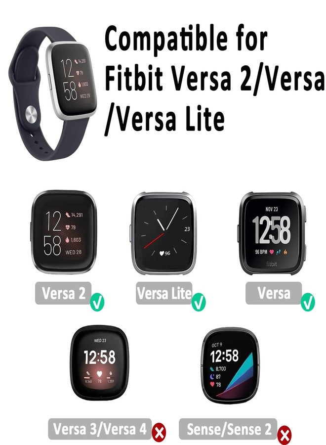 اي كي عبوة من 4 أساور سيليكون متوافقة مع Fitbit Versa 2 / Versa / Versa Lite / Versa SE، أساور رياضية بديلة ناعمة كلاسيكية للنساء والرجال (عبوة من 4 قطع B) - Image 2