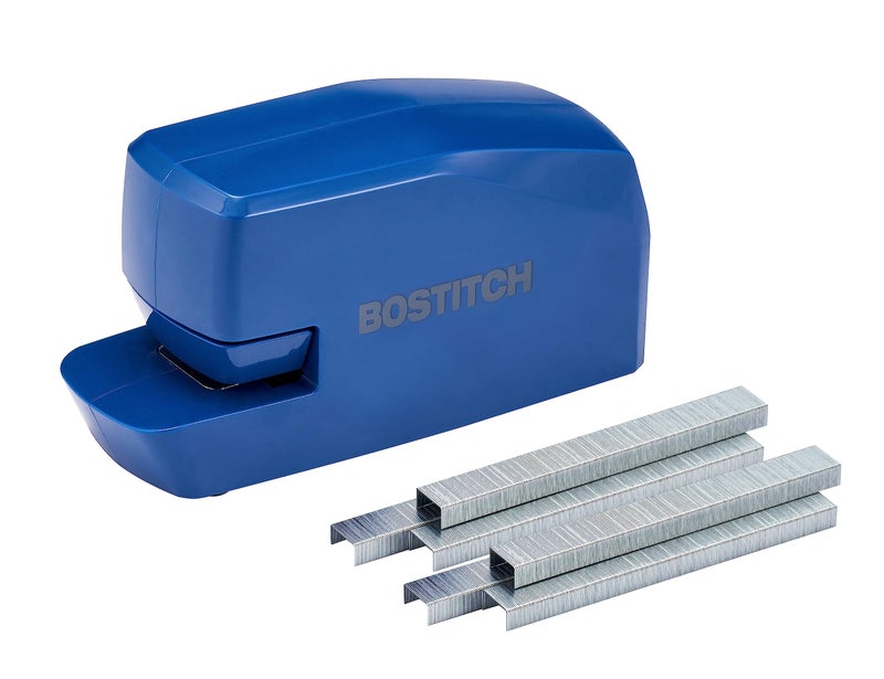 Bostitch Office Portable Electric Stapler 20 Sheets AC or Battery Powered Includes 1250 Staples Blue