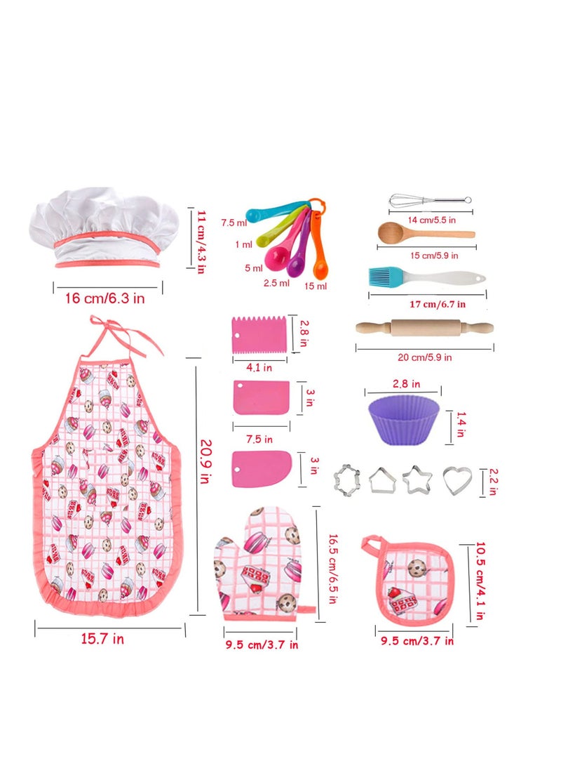 KASTWAVE Kids Cooking and Baking Set, Real Baking Kit Kids Kitchen Toys, Chef Hat Apron Mitt Kitchen Accessories, Suitable for Little Kids Gift - Image 2