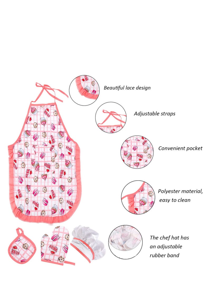 KASTWAVE Kids Cooking and Baking Set, Real Baking Kit Kids Kitchen Toys, Chef Hat Apron Mitt Kitchen Accessories, Suitable for Little Kids Gift - Image 4