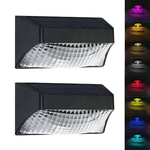 hardoll Solar Wall Lights for Home Waterproof Garden 4 LED Outdoor Decorative Lamp (Pack of 2) - Image 1