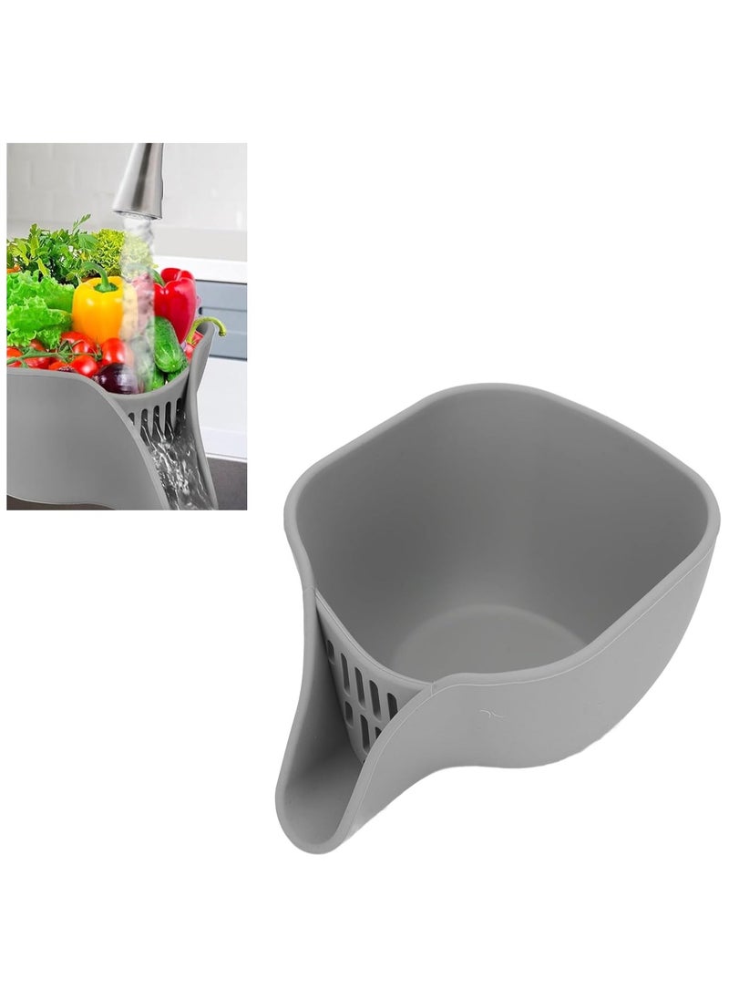 General Kitchen Sink Drainer Basket Multifunction Water Filter Basket Small Colander Bowl Drainage Silicone Drain Basket with Spout for Washing Fruits Vegetables Salad  - Image 3