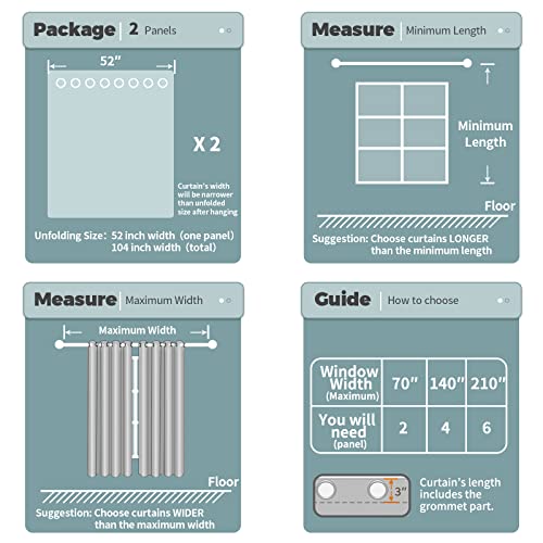BGment Kids Blackout Curtains for Bedroom - Grommet Thermal Insulated Room Darkening Silver Star Printed Curtains for Living Room, Set of 2 Panels (52 x 84 Inch, Navy Blue) - Image 5