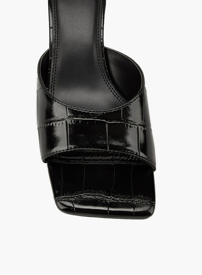 Celeste Women's Textured Slip-On Sandals with Kitten Heels - Image 4