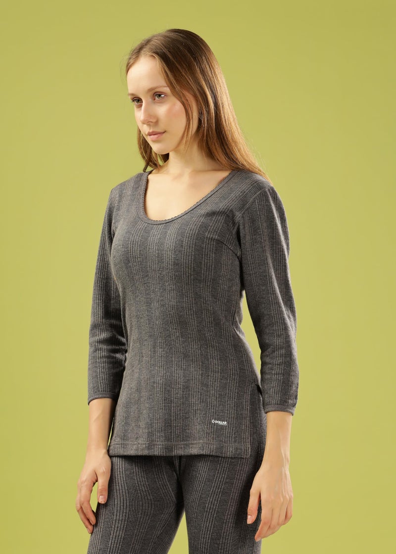 Dollar Ultra Pack of 2 Premium Combed Cotton Women Full Sleeve Thermal Top - Image 2