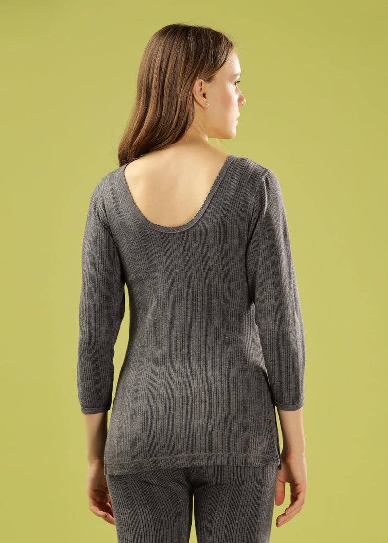 Dollar Ultra Pack of 2 Premium Combed Cotton Women Full Sleeve Thermal Top - Image 3
