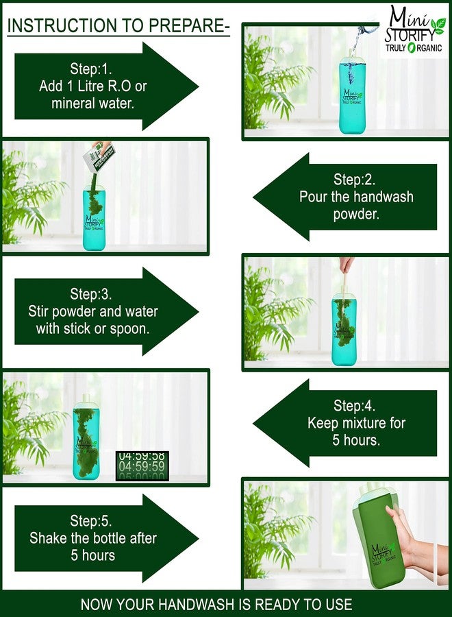 Mini Storify Truly Organic مسحوق مركز غسول اليدين عالي الجودة من ميني ستوريفاي لتحضير 1 لتر من جل غسول اليدين، يوفر حماية كاملة لأيدي ناعمة ولطيفة، عبوة من 10 (10 لتر). - Image 4