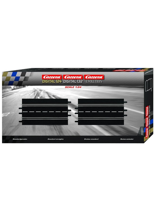 Carrera 20601 2-Pack of 13.58-in. Straights add on Expansion Accessory Pack Set Compatible with Evolution, Digital 132, and Digital 124 Slot car Tracks - Image 1