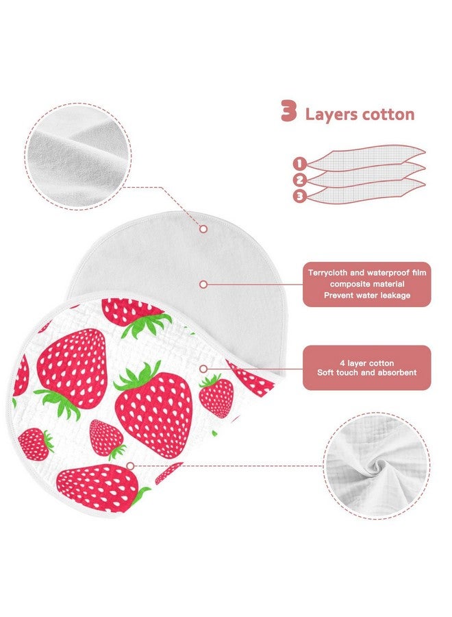WELLDAY Muslin Baby Burp Cloths Set of 1, Soft Absorbent Cute Strawberry Muslin Washcloths, Bibs, Face Towel for Newborn Boys Girls, 22 x 11 Inch - Image 4