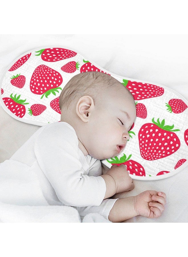 WELLDAY Muslin Baby Burp Cloths Set of 1, Soft Absorbent Cute Strawberry Muslin Washcloths, Bibs, Face Towel for Newborn Boys Girls, 22 x 11 Inch - Image 5
