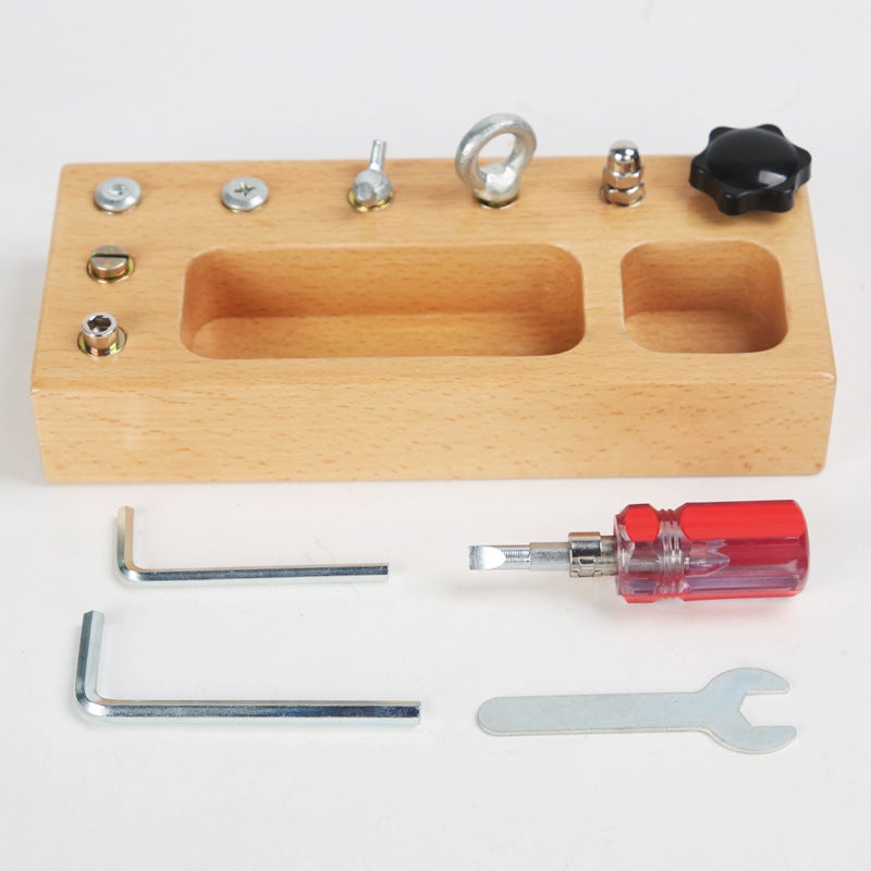 Montessori Teaching Aids Screw Children'S Hand-Eye Coordination Early Education Toy Nut Combination Wooden Workbench Tool - Image 5