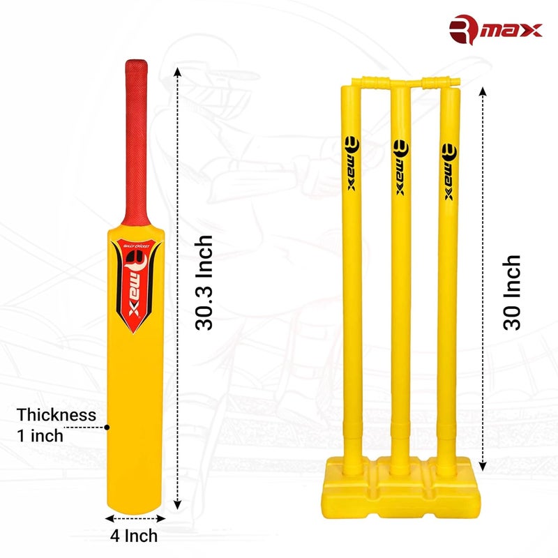RMAX Plastic Cricket kit for Tennis, Rubber & Wind Ball All Age Groups and Sizes (1 Cricket Bat, 3 Wickets, 1 Base, 2 Bails, 1 Wind Ball, 1 Kit Bag) (Size 6 for Age Group 11-13 Years) - Image 5
