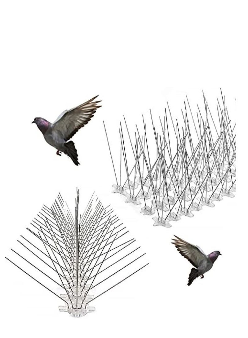 طقم مسامير طاردة للطيور مصنوع من الستانلس ستيل مزود ب5 مسامير ومكون من 10 قطع فضي 60سم - Image 1