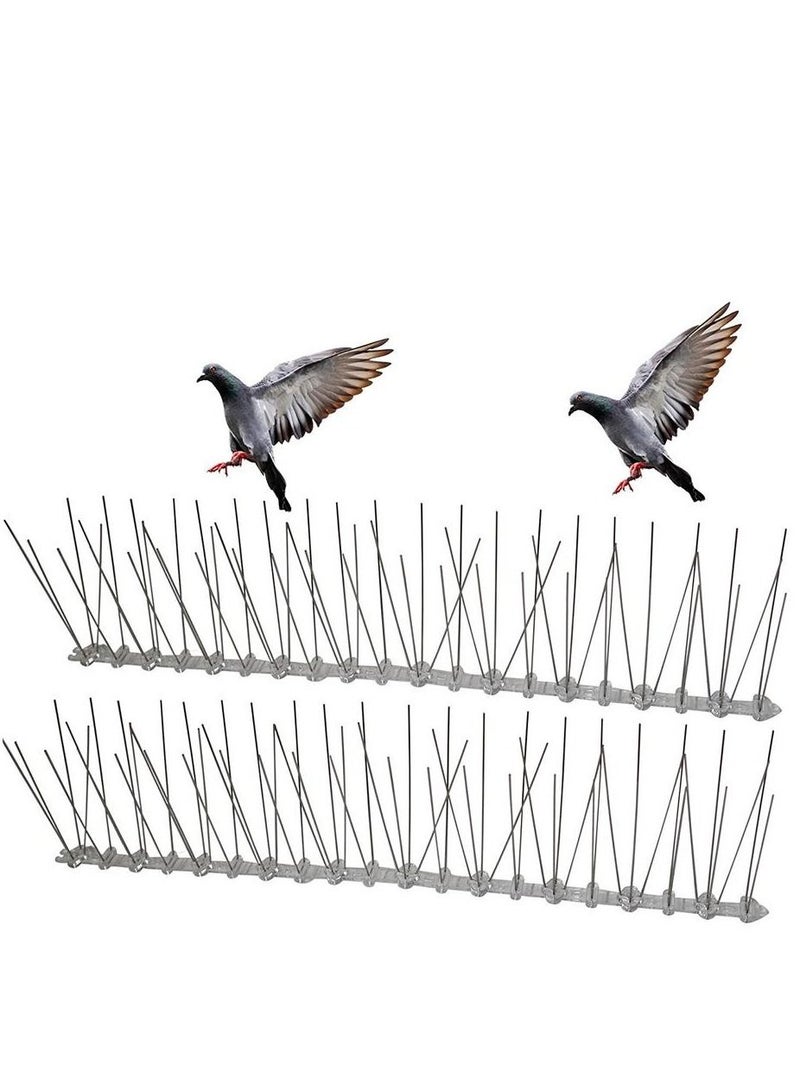 طقم مسامير طاردة للطيور مصنوع من الستانلس ستيل مزود ب5 مسامير ومكون من 10 قطع فضي 60سم - Image 2