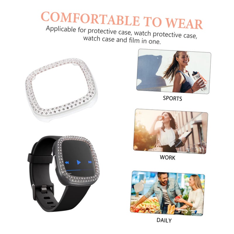 Full Cover Diamond Bling Protective Case For Fitbit Sense 3 Anti Scratch TPU PC Shell - Image 4