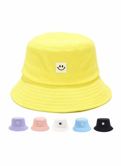Bucket Hat Summer Travel Bucket Cap Beach Sun Hat Smile Visor for Women Men Teens (Smiling Face)