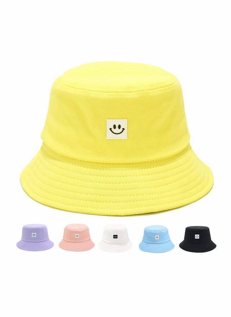 SYOSI - Bucket Hat Summer Travel Bucket Cap Beach Sun Hat Smile Visor for Women Men Teens (Smiling Face) - Image 1
