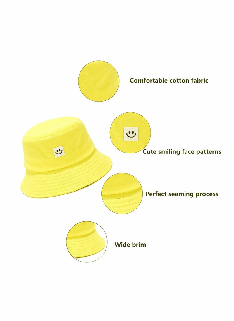 SYOSI - Bucket Hat Summer Travel Bucket Cap Beach Sun Hat Smile Visor for Women Men Teens (Smiling Face) - Image 1