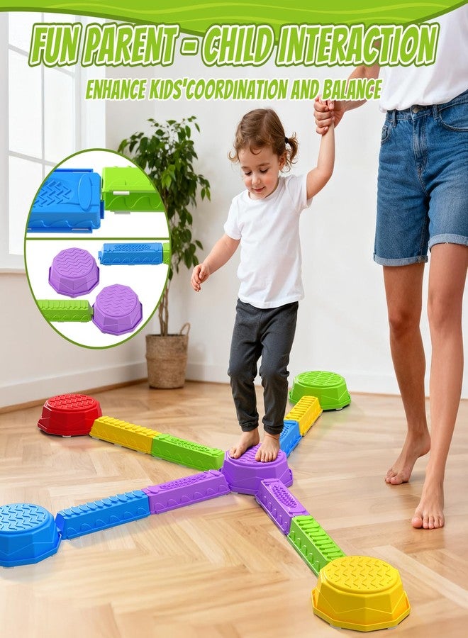 HYES Balance Beams Stepping Stones for Kids, Obstacle Courses Sensory Toys for Toddlers, Non-slip Jumping Step Stones Balance Beam Indoor & Outdoor Play Games Birthday Gifts for Boys Girls 3-5 - Image 3
