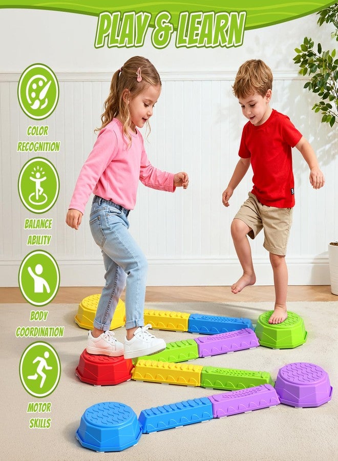 HYES Balance Beams Stepping Stones for Kids, Obstacle Courses Sensory Toys for Toddlers, Non-slip Jumping Step Stones Balance Beam Indoor & Outdoor Play Games Birthday Gifts for Boys Girls 3-5 - Image 2