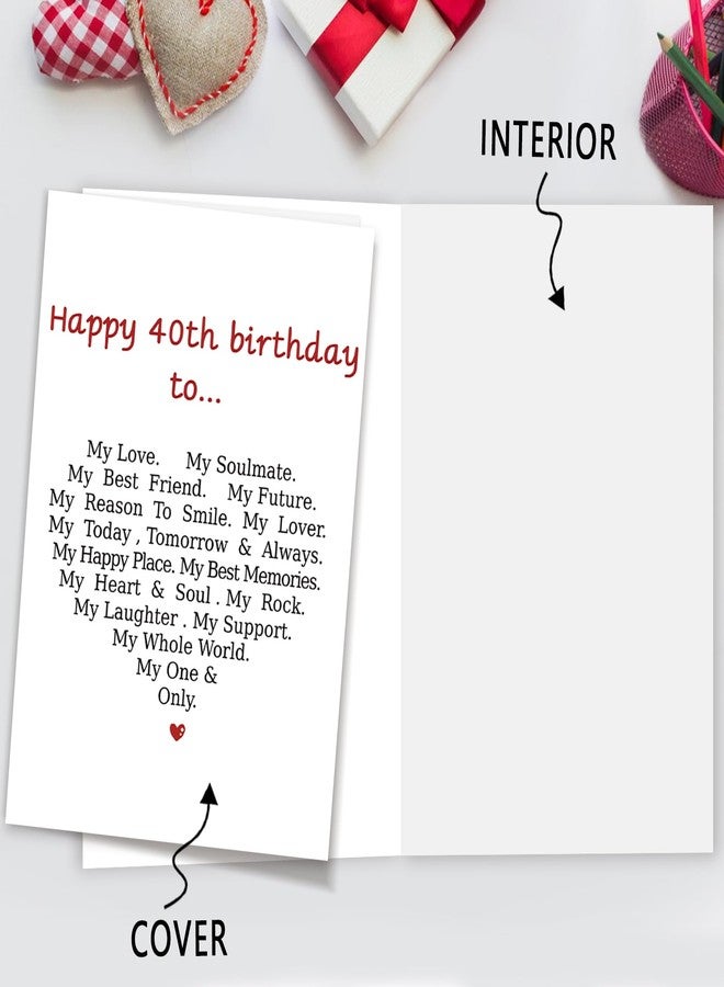MQMRYeto Funny 40th Birthday Card for Men Women,Romantic 40 Year Old Greeting Card for Boyfriend Husband,Naughty Anniversary Love Card for Wife Girlfriend,Special 40th Birthday Gifts For Only Love Him Her - Image 3