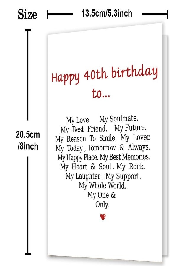 MQMRYeto Funny 40th Birthday Card for Men Women,Romantic 40 Year Old Greeting Card for Boyfriend Husband,Naughty Anniversary Love Card for Wife Girlfriend,Special 40th Birthday Gifts For Only Love Him Her - Image 2