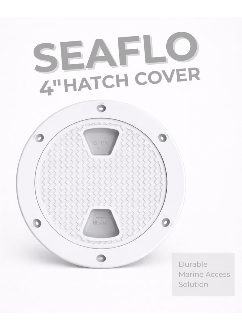 SEAFLO 4 Inch Marine Access Hatch Cover – Round Boat Deck Inspection Hatch with UV Resistant PP Material - Image 1