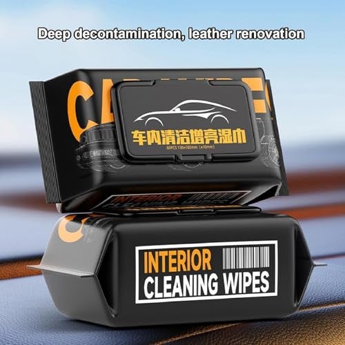 HEXONIQ® Car Interior Cleaning Wipes, Dashboard Glass Leather Wet Wipes Dust All-Purpose Car Protectant Wipes for Seats, Windows, Sofa, Steering (Pack of 2-160 Pcs) - Image 4