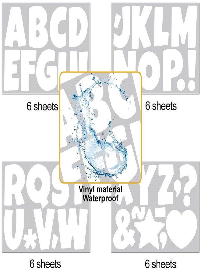 Bemeol 234 Pieces 4 Inch Bulletin Board Letters Alphabet Cutout Letter for Bulletin Board Display Home Classroom School Decor(White) - Image 3