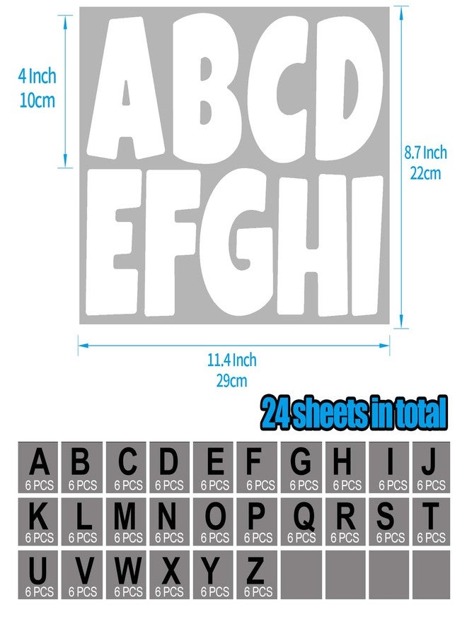 Bemeol 234 Pieces 4 Inch Bulletin Board Letters Alphabet Cutout Letter for Bulletin Board Display Home Classroom School Decor(White) - Image 2