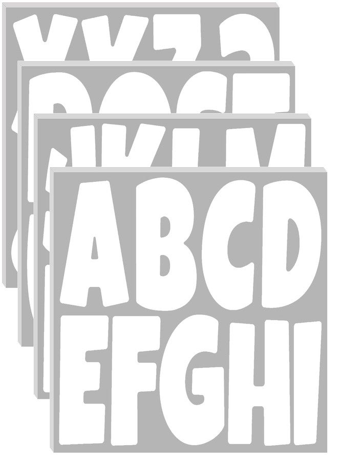 Bemeol 234 Pieces 4 Inch Bulletin Board Letters Alphabet Cutout Letter for Bulletin Board Display Home Classroom School Decor(White) - Image 1