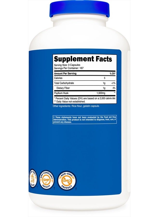 Nutricost Psyllium Husk 1500mg Per Serving, 500 Capsules - Non-GMO & Gluten Free - Image 5