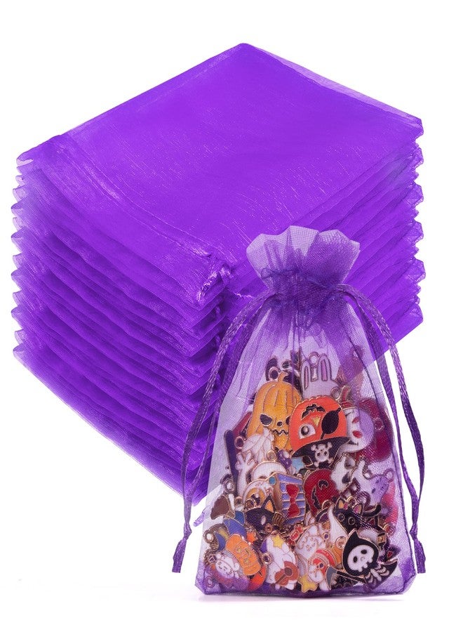 Crweety 50 Pcs, Organza Packaging Bags (Purple, 3 x 4 Inch) - Image 1