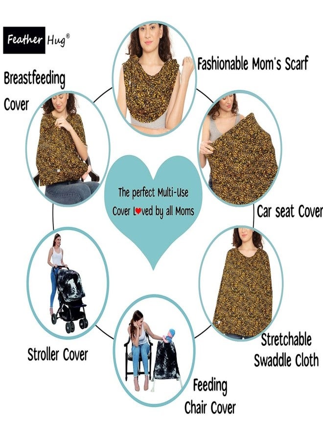 Feather Hug غطاء الرضاعة الطبيعية الفاخر Feather Hug® 360° - مئزر رضاعة مطاطي للأم، غطاء رضاعة طبيعي قابل للتهوية (جاغوار) - Image 2