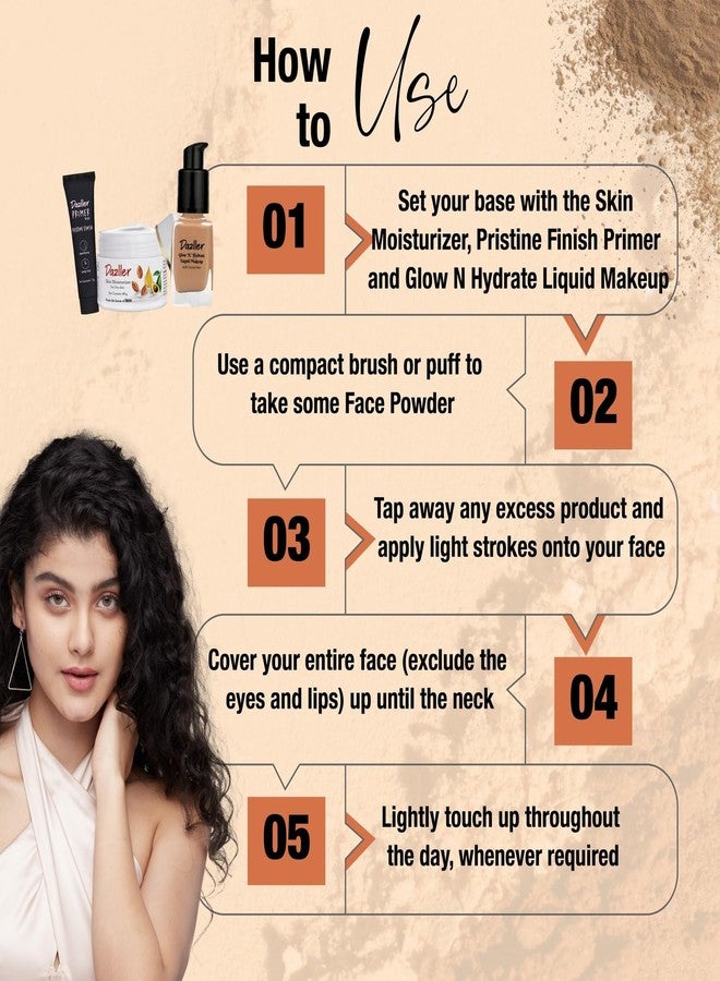 DAZLLER Loose Compact Powder, for Setting Makeup, Featherlight Sheer Finish, Oil-Control, Added Sunscreen for All Skin Type, 30G-Dusky R1, Brown - Image 4