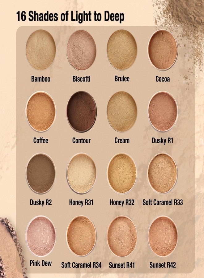 DAZLLER Loose Compact Powder, for Setting Makeup, Featherlight Sheer Finish, Oil-Control, Added Sunscreen for All Skin Type, 30G-Dusky R1, Brown - Image 5