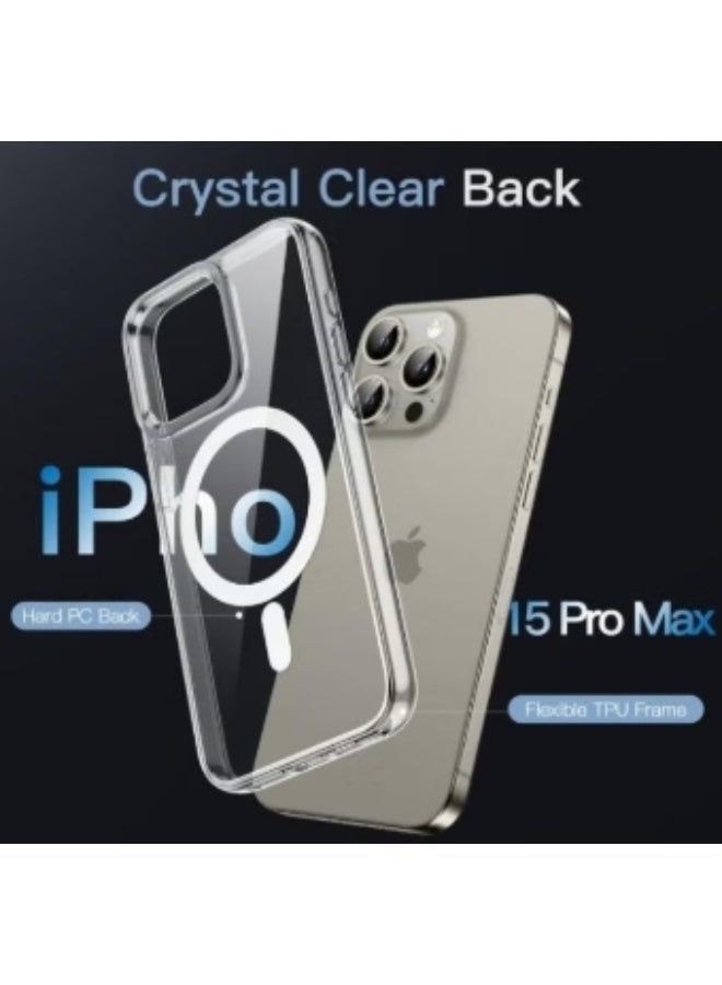 Product Name: Magnetic Clear Case for iPhone 15 Pro Max – Slim, Protective & MagSafe Compatible - Image 4