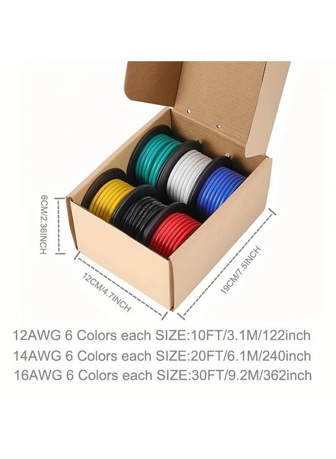 12 AWG 6 Colors Each 10FT 3 1M Flexible Tinned Copper Electrical Wire Kit For DIY Automotive - Image 5