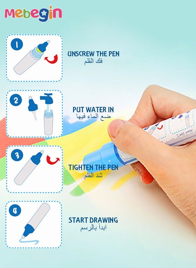 MEBEGIN 100x75cm Drawing Mat, Magic and Colorful Water Drawing Mat with Larger Drawing Area, Water Doodle Pad with 3 Magic Pens and Rich Accessaries, Safe and Entertaining Educational Equipment for Chidren, No Mess, No Ink, No Stains - Image 4