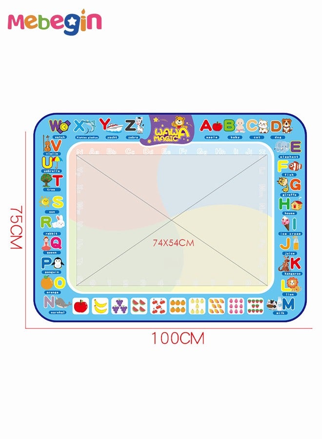 MEBEGIN 100x75cm Drawing Mat, Magic and Colorful Water Drawing Mat with Larger Drawing Area, Water Doodle Pad with 3 Magic Pens and Rich Accessaries, Safe and Entertaining Educational Equipment for Chidren, No Mess, No Ink, No Stains - Image 3