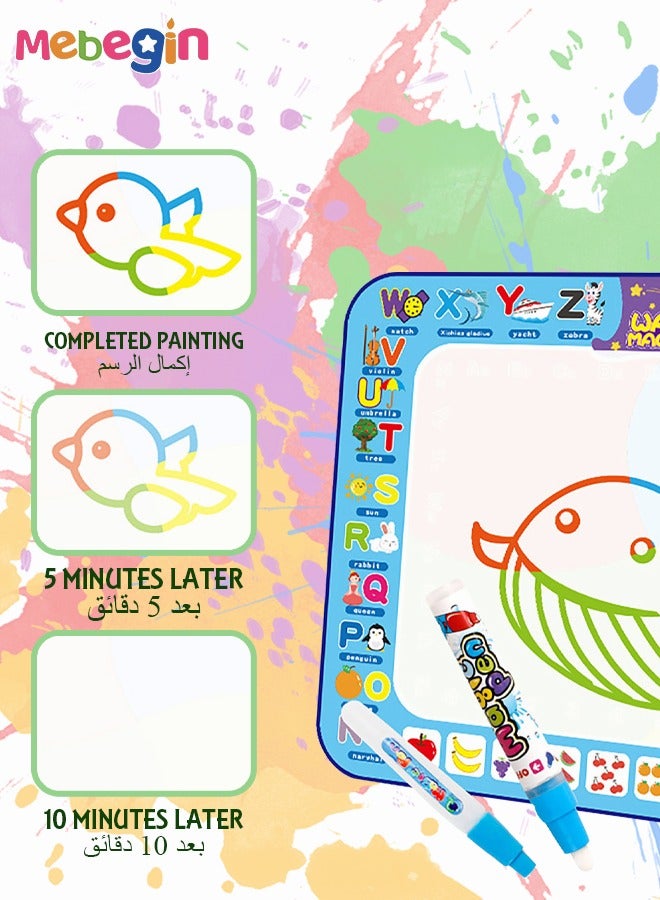 MEBEGIN 100x75cm Drawing Mat, Magic and Colorful Water Drawing Mat with Larger Drawing Area, Water Doodle Pad with 3 Magic Pens and Rich Accessaries, Safe and Entertaining Educational Equipment for Chidren, No Mess, No Ink, No Stains - Image 5