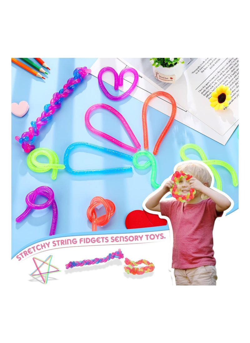 Generic - Colorful Noodle Stretchy String Fidget Toys Elastic Strings for Birthday Party Treasure Box Classroom Rewards Carnival Prizes Colour Random, 24 Pcs - Image 1