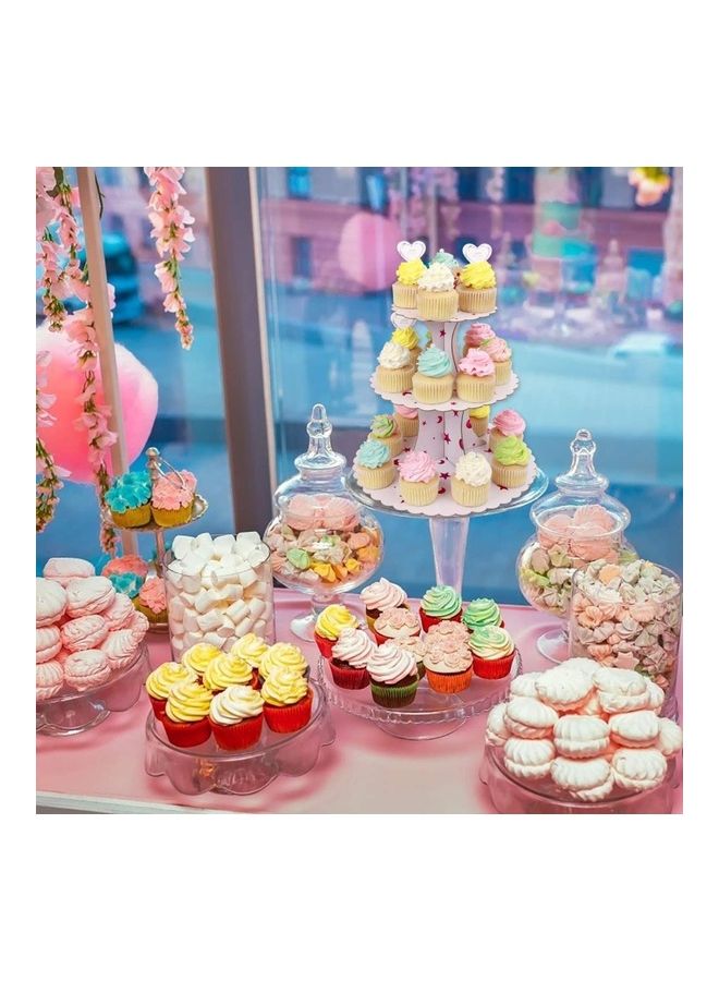 NIBEMINENT 3 Tier Cake Display Stand Pink Star - Image 2