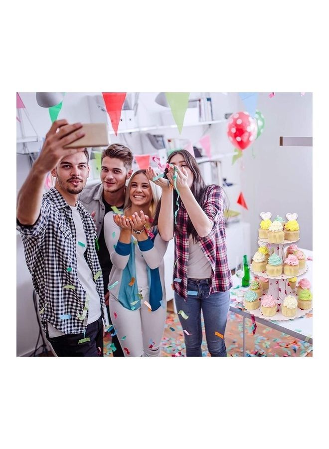 NIBEMINENT 3 Tier Cake Display Stand Pink Star - Image 4