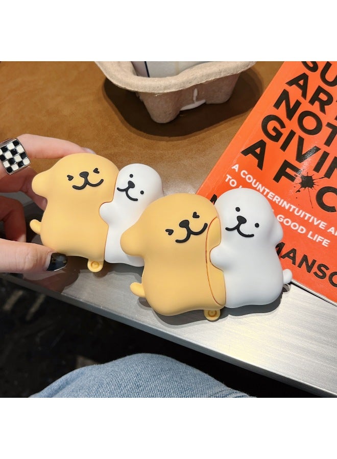 Loquat For XiaomiBuds5Pro Headset Protective Cover Cartoon Silicone Soft Case Creative Noise Reduction For XiaomiWireless Bluetooth-color:Silicone Soft Shell-white Wolf Dog-Model:For XiaomiBuds 5 Pro (head  - Image 4