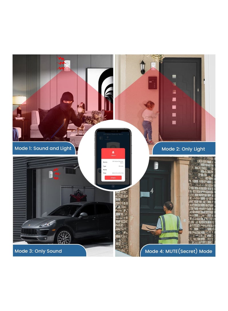 SYOSI Upgraded Smart WiFi Motion Sensor Detector Alarm Indoor with Siren, Phone App, Alert History, Scheduled Working Times - Infrared Motion Sensor Alarm for Home Garage, Only Support WiFi 2.4G - Image 5